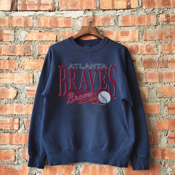 Vintage 90s MLB Atlanta Braves Sweatshirt, Retro Baseball Shirt For Mens Womens - Picture 1 of 2
